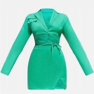 Green‎ Cut Out Utility Dress
